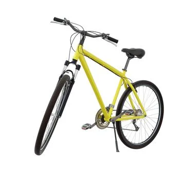 Yellow bicycle standing on kickstand Illustrazione stock