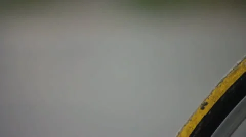 Yellow bicycle tyre Stock Footage 18188113