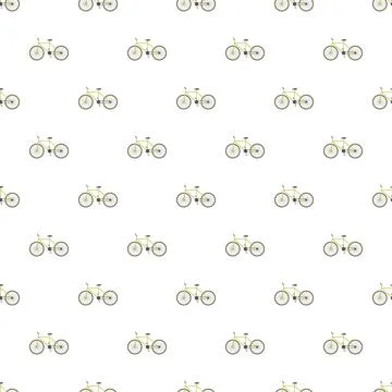 Yellow bicycles repeating pattern creating a seamless background Stock Illustration