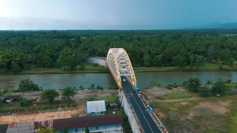 Yellow big bridge Stock Footage 278681310