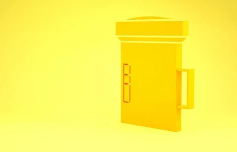 Yellow Big flashlight for diver icon isolated on yellow background. Diving un 스톡 일러스트