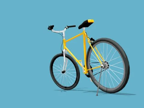 Yellow bike low poly flat design Stock Illustration