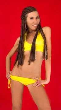 Yellow bikini 写真素材