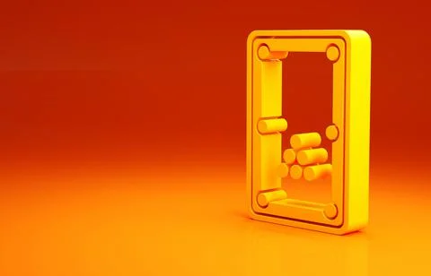 Yellow Billiard table icon isolated on orange background. Pool table. Minimalism Stock Illustration
