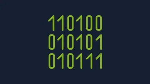 Yellow Binary code icon isolated on blue background. 4K Video motion graphic 動画素材 232041068