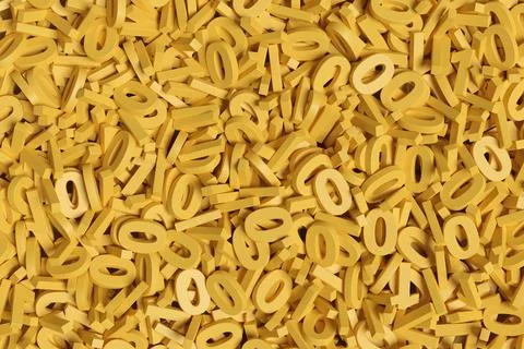 Yellow binary numbers background. 3d illustration. Stock Illustration