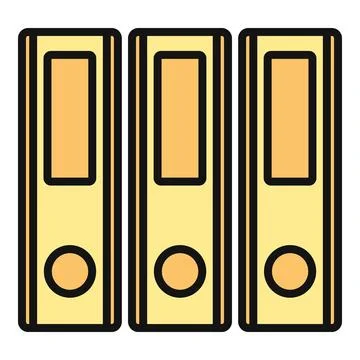 Yellow binders standing, symbolizing document collection and office archiving 스톡 일러스트