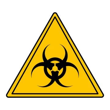 Yellow Biological Hazard Sign. Vector Icon. Danger Warning Sign Stock Illustration