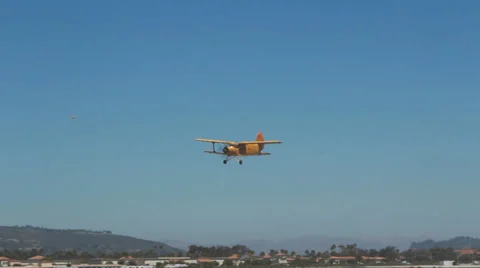 Yellow Biplane Stock Footage 31231023