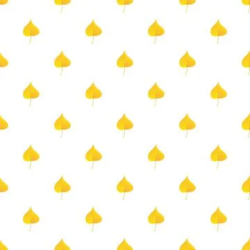 Yellow birch leaf pattern seamless イラスト素材