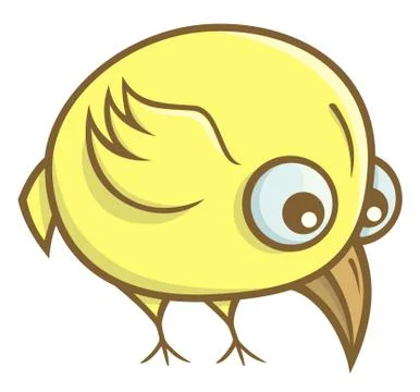 Yellow bird cartoon Stock Illustration