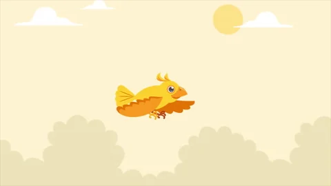 Yellow Bird Flying in The Skye Stock Footage 232811902