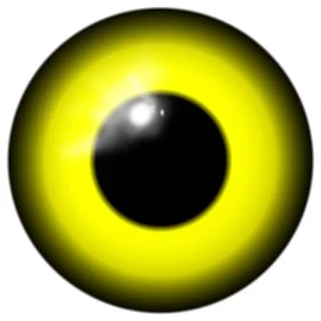 Yellow bird or alien eye isolated on the white background Stock Illustration