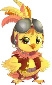 Yellow bird pilot Stock Illustration