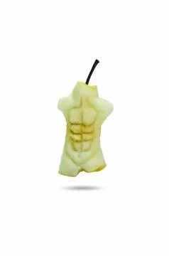 Yellow bites pear Stock Photos