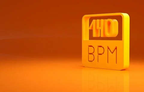 Yellow Bitrate icon isolated on orange background. Music speed. Sound quality Illustration