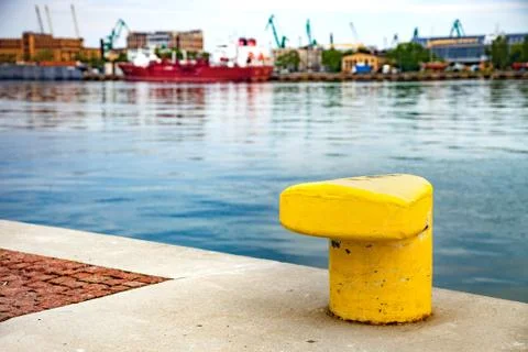 Yellow bitte mooring Stock Photos