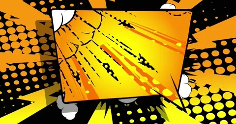 Yellow, Black Comic Book Speech Bubble Stock Footage 166254738