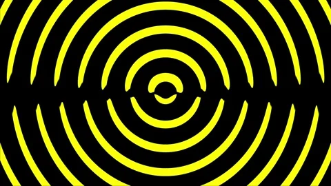 Yellow black concentric circle pulse loop abstract energy background Vídeos de archivo 333720274