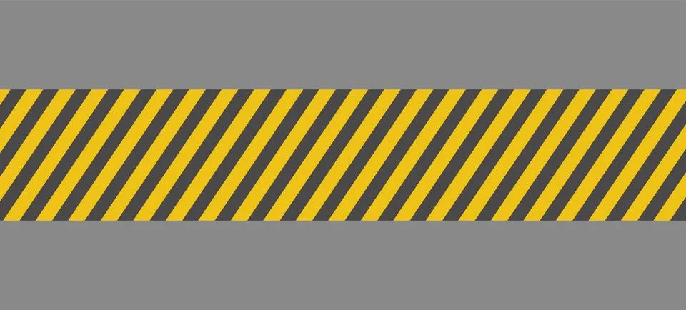 Yellow Black Diagonal Warning Stripe Tape Pattern Safety Caution Border Des.. Stock Illustration
