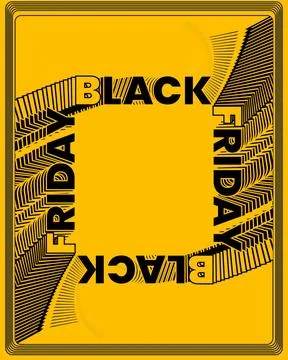 Yellow Black Friday Poster High Energy Motion Lines Stock Illustration