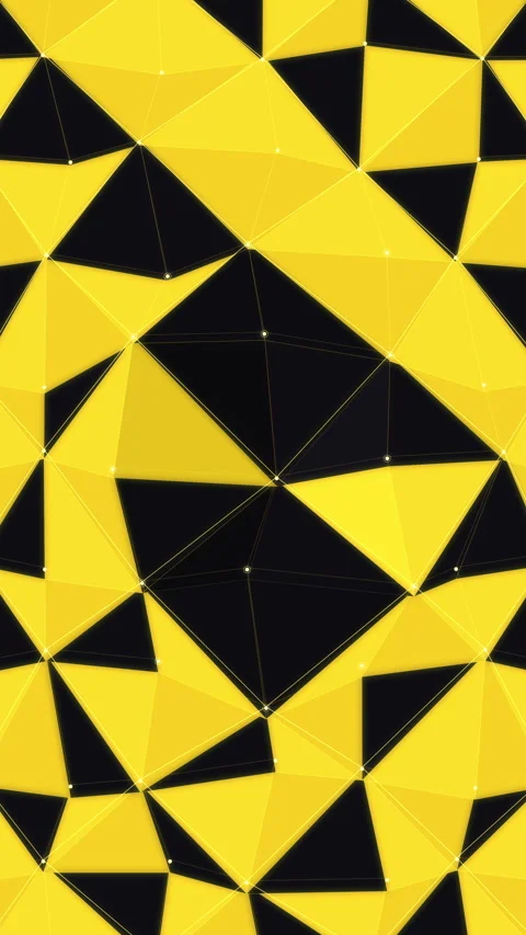 Yellow black geometric triangle loop animation pattern texture design Stock Footage 346645138