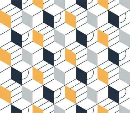 Yellow, black line pattern on white, seamless backdrop, minimalistic design Illustrazione stock