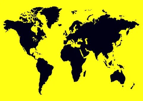 Yellow Black Map Stock Illustration