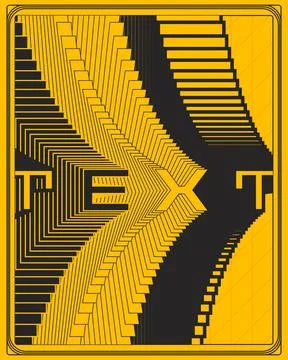 Yellow Black Optical Illusion Poster Geometric Stair Steps Design Stockillustratie