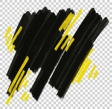 Yellow black pattern element doodle sketch oil painting brush texture backg.. Stock Illustration