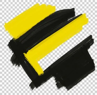 Yellow black pattern element doodle sketch oil painting brush texture backg.. Stock Illustration