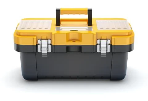 Yellow black plastic toolbox Stock Illustration