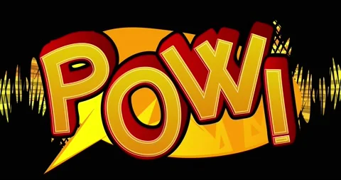 Yellow Black Pow Word. Comic Book Expression Stock Footage 167815532