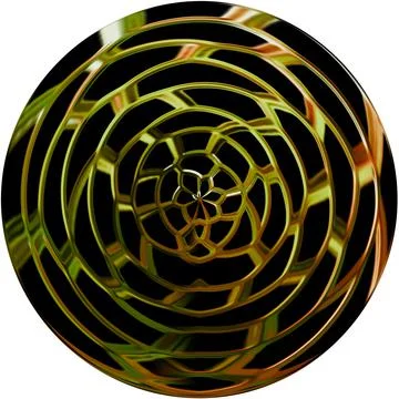 Yellow-black, rounded texture on a white background. An isolated 3D image.  Stock Illustration