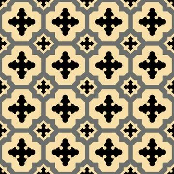 Yellow-Black spanish pattern Stock Illustration