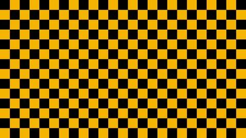 Yellow black square checkered, check flag pattern, grid texture checkerboard Stock Illustration