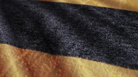 Yellow black striped pattern texture background. Linen cotton macro shot, dec Stock Footage 147223939