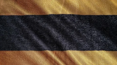Yellow black striped pattern texture background. Linen cotton macro shot, dec Stock Footage 147223948