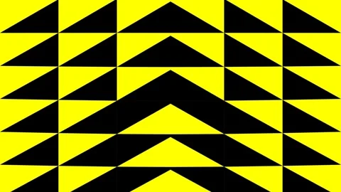 Yellow Black Triangle Pattern Shifting – Bold Geometric Motion Background Loop Stock Footage 330329063