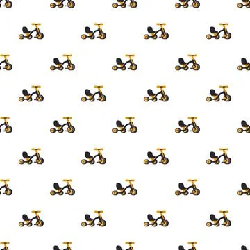Yellow black tricycle pattern for kids childhood background Stock Illustration