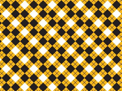Yellow Black White Checker Pattern. Fall Fashion. Thanksgiving Day Background Stock Illustration