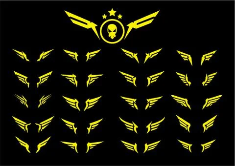 Yellow black wings Stock Illustration