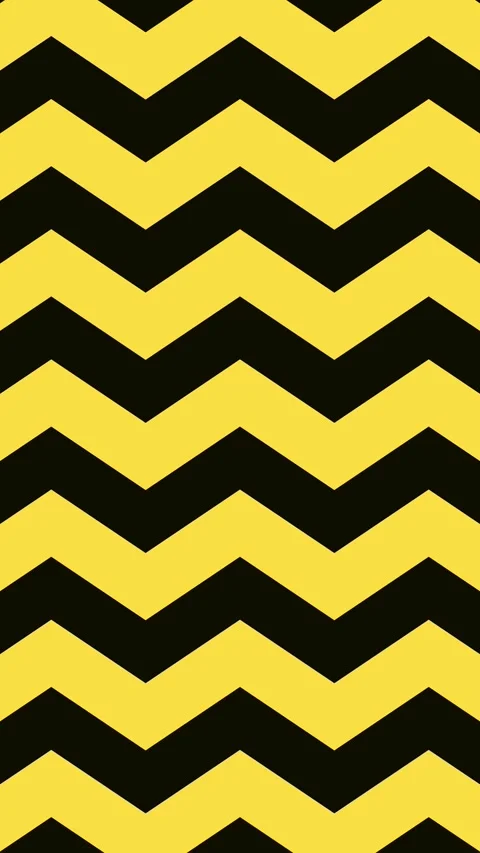 Yellow Black Zig Zag Sideways Right Left Loop Simple Geometric Flat Vertical Stock-Footage 310352165