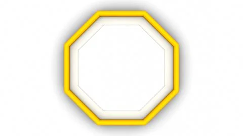 Yellow blank frame on white background. 3d rendering Stock Illustration