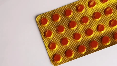 Yellow blister pack containing tuberculosis tablets Video stock 318164425
