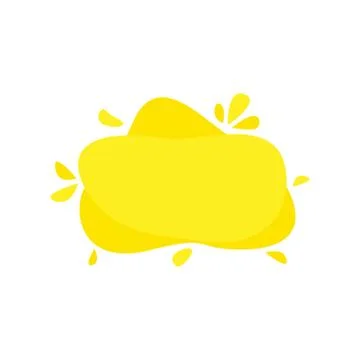 Yellow blob icon. Vector 3d gradient geometric spot Stock Illustration
