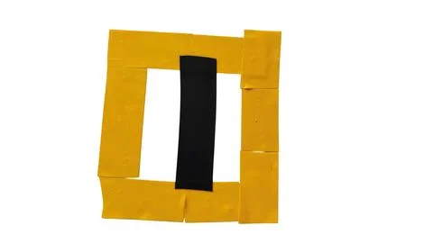 Yellow block letter u shape composition with dark center Stock Illustration