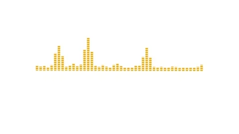 Yellow block sound waveform animation isolated on white background Video stock 321412680