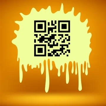Yellow Blot with QR Code Illustrazione stock