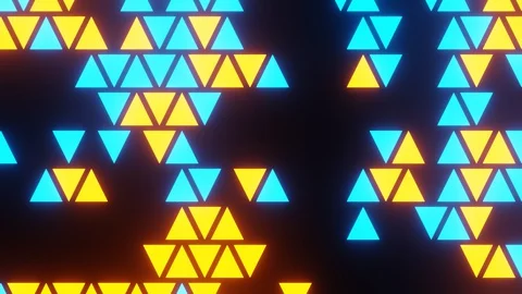 Yellow Blue Abstract Blink or Twinkle Triangle in Flatlay View Stock Footage 129280176